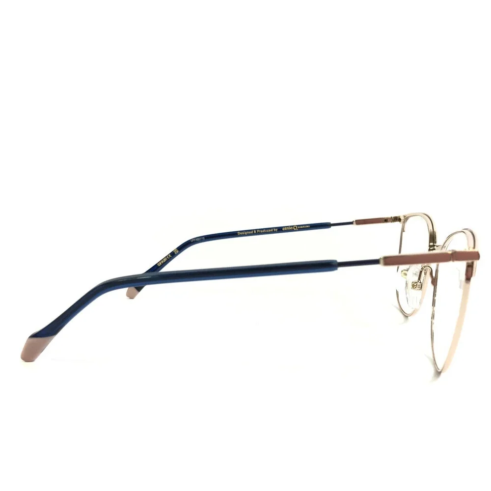 Etnia Barcelona Eyeglasses Frames AYA PGDB Pink Gold Dark Blue Cat Eye 54-17-140